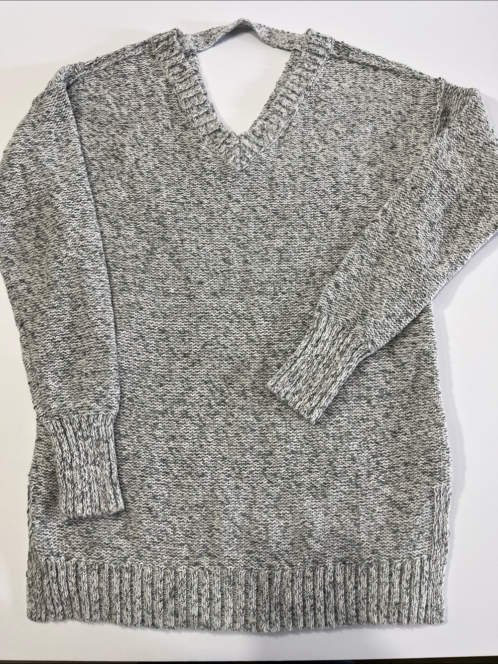 Maurices Gray Marled V-Neck Sweater